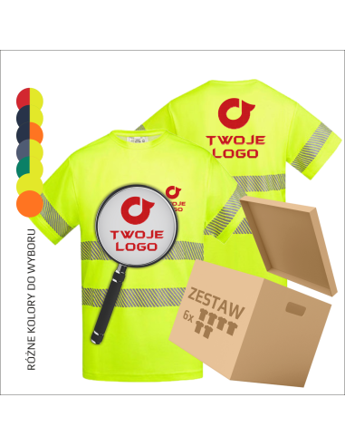 Odzież reklamowa KOSZULKA MĘSKA Firmowa z LOGO Dowolną GRAFIKĄ 6 sztuk