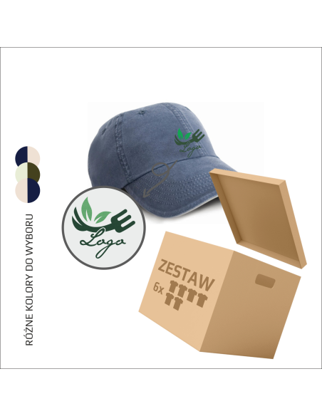 Czapka Odzież FIRMOWA z LOGO Grafiką Personalizowany Projekt 12 sztuk