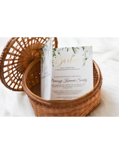 Zaproszenia – Botaniczne Zaproszenia Komunie Drukowane