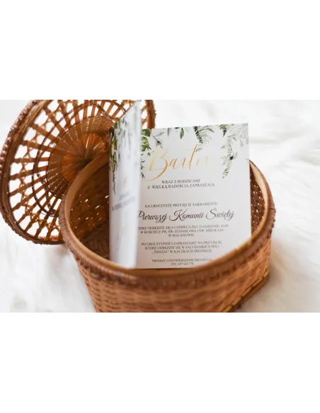 Zaproszenia – Botaniczne Zaproszenia Komunie Drukowane