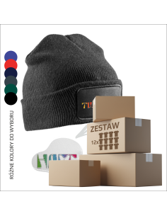 Odzież Reklamowa Czapka Firmowa Gadżet Zimowy Prezent Unisex Logo 12 sztuk
