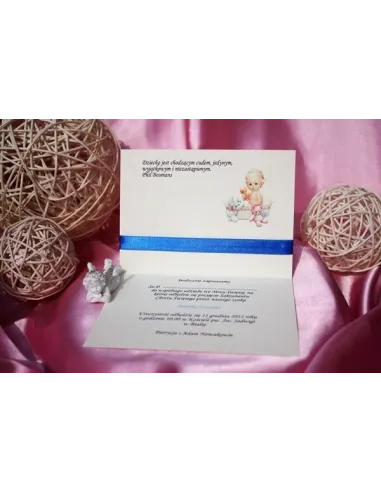 Zaproszenia – Chrzest Święty Kokardą Chłopca Dziewczynki