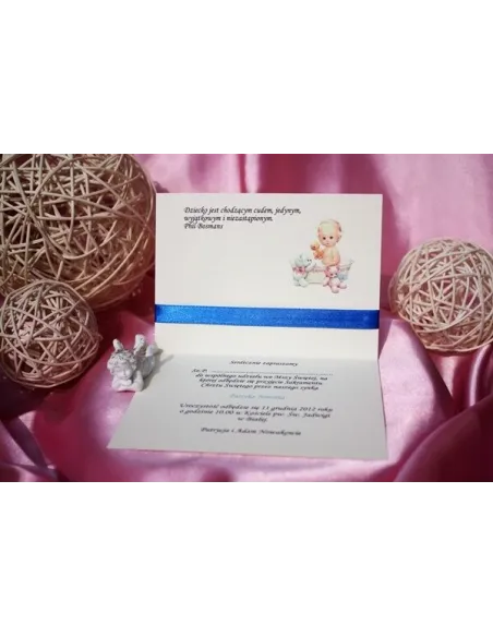 Zaproszenia – Chrzest Święty Kokardą Chłopca Dziewczynki