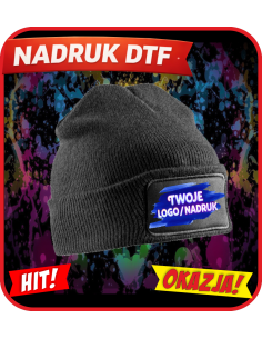 Dzianinowa czapka odzież reklamowa DTF logo trwały nadruk pełny kolor