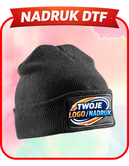 Dzianinowa czapka firmowa PERSONALIZACJA NADRUK DTF Twoja grafika 10 SZT