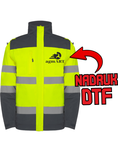 Kurtka odblaskowa firmowa PERSONALIZACJA NADRUK DTF Twoja grafika 10 SZT