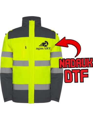 Kurtka odblaskowa ODZIEŻ REKLAMOWA NADRUK DTF Logo grafika 20sztuk