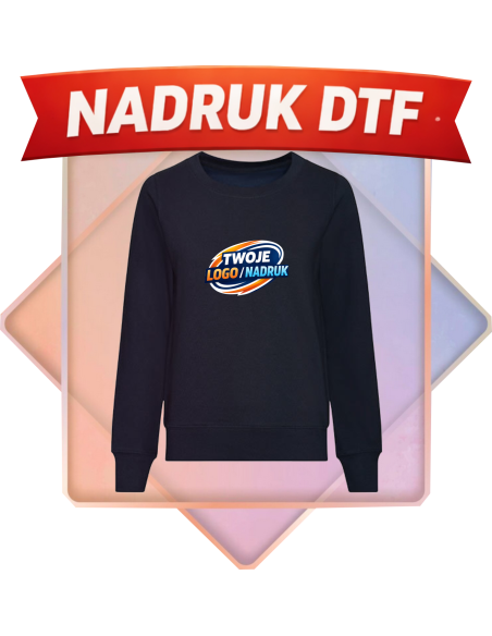 Damska bluza odzież reklamowa DTF logo trwały nadruk pełny kolor