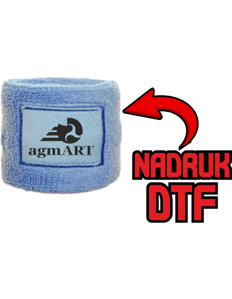 Wristband odzież reklamowa DTF logo trwały nadruk pełny kolor