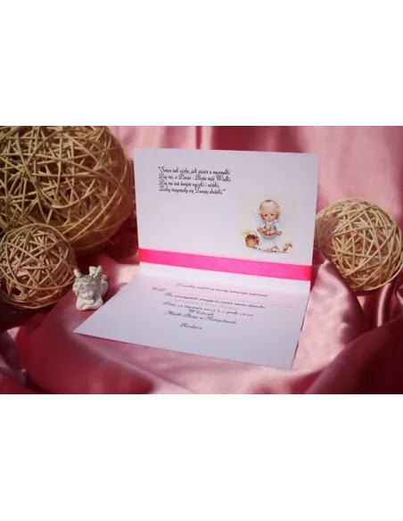 Zaproszenia – Chrzest Święty Kokardą Chłopca Dziewczynki