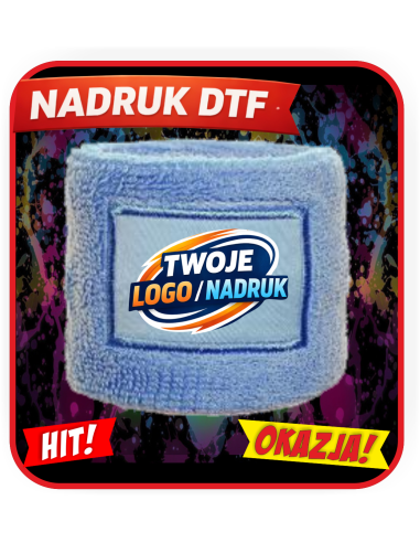 Wristband ODZIEŻ REKLAMOWA NADRUK DTF Logo grafika 20sztuk