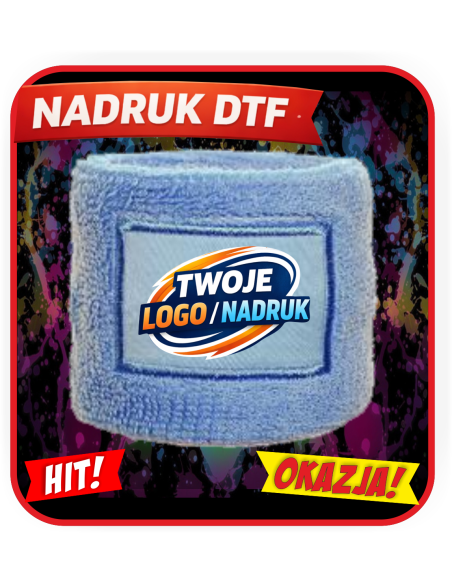 Wristband ODZIEŻ REKLAMOWA NADRUK DTF Logo grafika 20sztuk