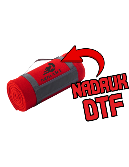 Koc polarowy odzież reklamowa DTF logo trwały nadruk pełny kolor
