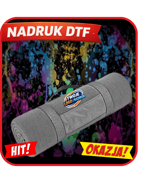 Koc polarowy firmowy PERSONALIZACJA NADRUK DTF Twoja grafika 10 SZT