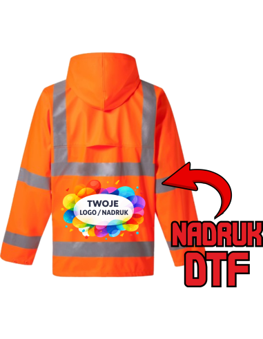 Kurtka przeciwdeszczowa firmowa PERSONALIZACJA NADRUK DTF logo 10 SZT
