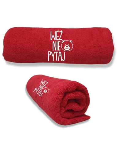 Ręcznik z Haftem Prezent Weź Nie Pytaj Przytul na Prezent