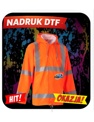 Kurtka przeciwdeszczowa ODZIEŻ REKLAMOWA NADRUK DTF Logo grafika 20sztuk