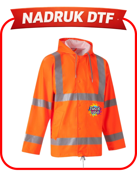 Kurtka przeciwdeszczowa firmowa PERSONALIZACJA NADRUK DTF logo 10 SZT