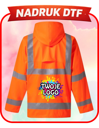 Kurtka przeciwdeszczowa ODZIEŻ REKLAMOWA NADRUK DTF Logo grafika 20sztuk