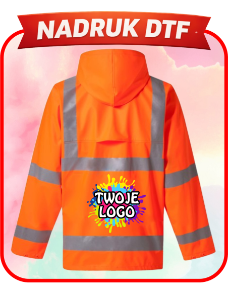 Kurtka przeciwdeszczowa ODZIEŻ REKLAMOWA NADRUK DTF Logo grafika 20sztuk