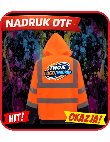 Bluza odblaskowa firmowa PERSONALIZACJA NADRUK DTF Twoja grafika 10 SZT
