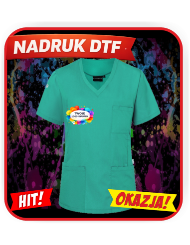 Tunika Damska odzież firmowa DTF logo trwały nadruk pełny kolor