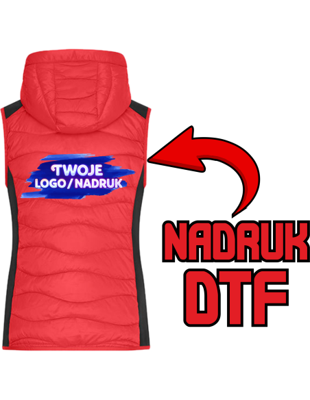 Damska kamizelka ODZIEŻ REKLAMOWA NADRUK DTF Logo grafika 20sztuk