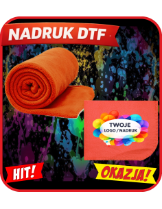 Koc Polarowy firmowa PERSONALIZACJA NADRUK DTF Twoja grafika 10 SZT