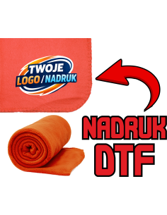 Koc Polarowy ODZIEŻ REKLAMOWA NADRUK DTF Logo grafika 20sztuk