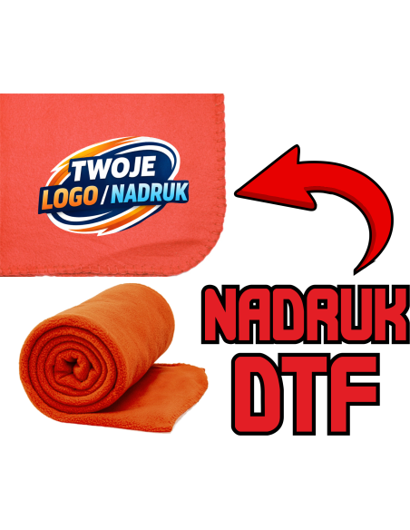 Koc Polarowy ODZIEŻ REKLAMOWA NADRUK DTF Logo grafika 20sztuk
