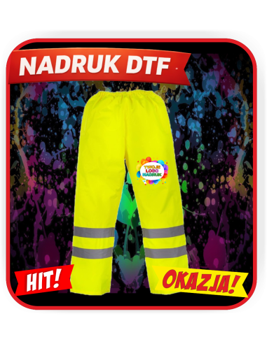 Wodoodporne spodnie odzież reklamowa DTF logo trwały nadruk pełny kolor