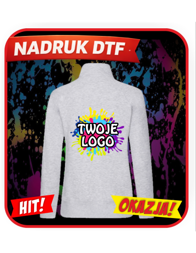 Damska bluza dresowa odzież reklamowa DTF logo trwały nadruk pełny kolor