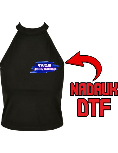 Krótki top damski firmowa PERSONALIZACJA NADRUK DTF Twoja grafika 10 SZT