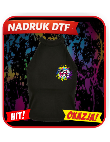 Krótki top damski ODZIEŻ REKLAMOWA NADRUK DTF Logo grafika 20sztuk