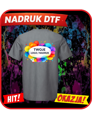 Tunika męska odzież reklamowa DTF logo trwały nadruk pełny kolor