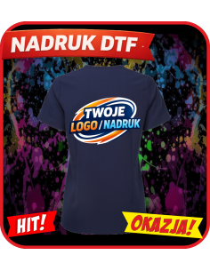 Odzież reklamowa Tunika damska DTF logo trwały nadruk pełny kolor