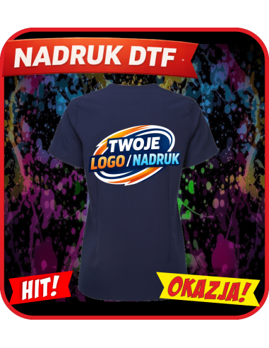 Odzież reklamowa Tunika damska DTF logo trwały nadruk pełny kolor