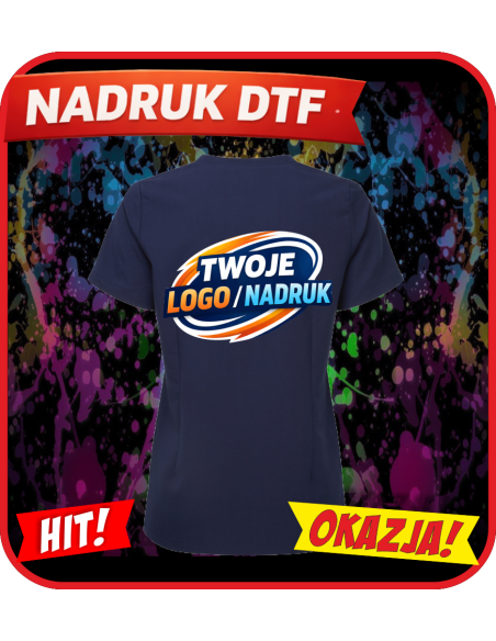 Odzież reklamowa Tunika damska DTF logo trwały nadruk pełny kolor