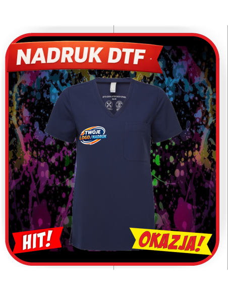 Odzież reklamowa Tunika damska DTF logo trwały nadruk pełny kolor