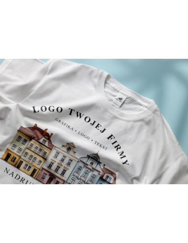 Tunika męska odzież reklamowa DTF logo trwały nadruk pełny kolor