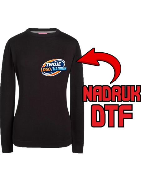 Damski sweter ODZIEŻ REKLAMOWA NADRUK DTF Logo grafika 20sztuk