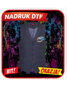 Kamizelka męska odzież reklamowa DTF logo trwały nadruk pełny kolor