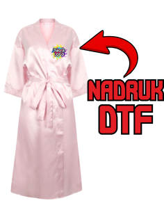 Szlafrok damski satynowy ODZIEŻ REKLAMOWA NADRUK DTF Logo grafika 20sztuk