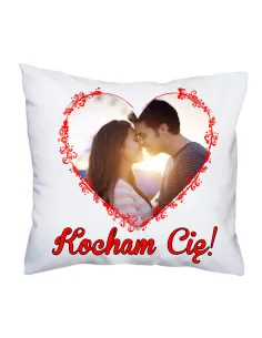 Foto Poduszka Zdjęciem Nadrukiem Kocham Cię Prezent Par