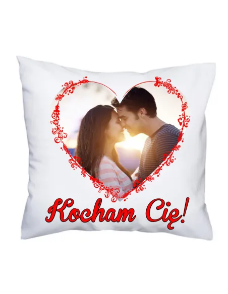 Foto Poduszka Zdjęciem Nadrukiem Kocham Cię Prezent Par
