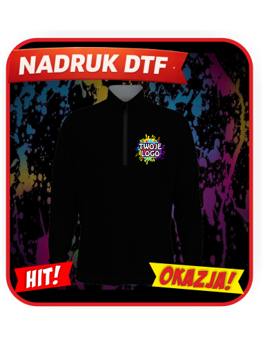 Męski sweter odzież reklamowa DTF logo trwały nadruk pełny kolor