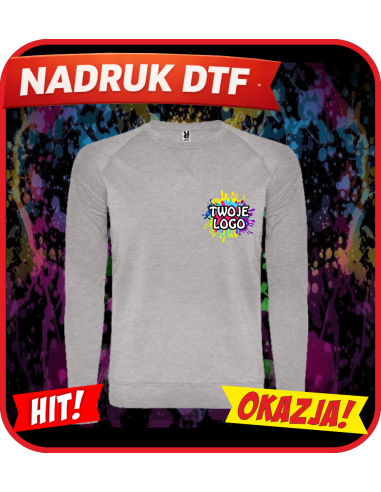Męska bluza odzież reklamowa DTF logo trwały nadruk pełny kolor