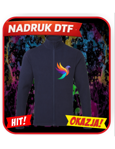 Męska bluza z mikropolaru odzież reklamowa DTF logo trwały nadruk pełny kolor
