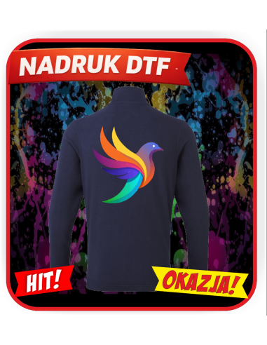 Męska bluza z mikropolaru odzież reklamowa DTF logo trwały nadruk pełny kolor