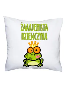 Poduszka z Nadrukiem Żaaajebista Dziewczyna Prezent